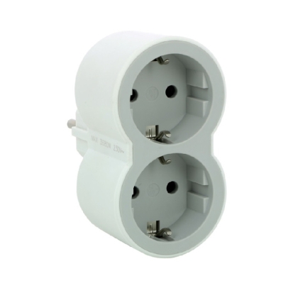 LGR АДАПТЕР 694516 2X ШУКО ПРАВ БЯЛ/СИВ