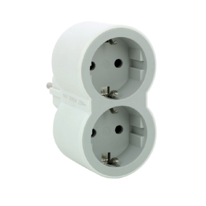 LGR АДАПТЕР 694516 2X ШУКО ПРАВ БЯЛ/СИВ