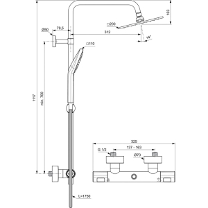 А7240АА CERATHERM T100 ДУШ СИСТЕМА